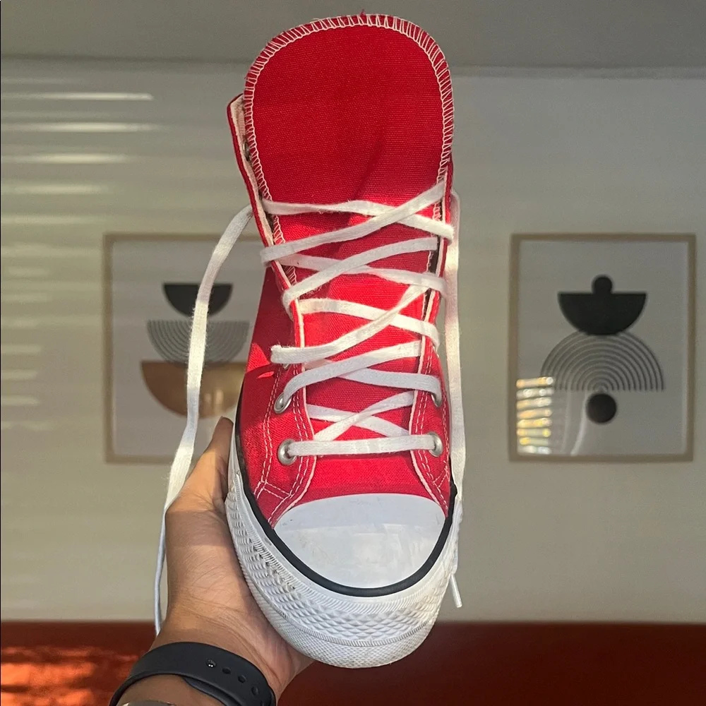 Converse Women's Red High-Top Sneakers - Picture 3 of 3